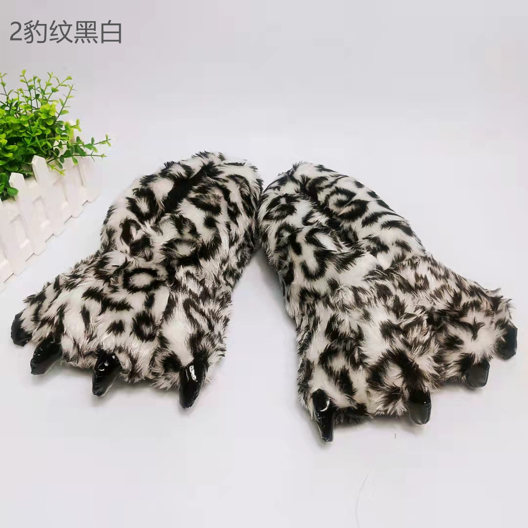 Wholesale Creative Dinosaur Paw Cotton Slippers Cartoon Couple Bag Heel Warm Shoes Men and Women Home Monster Plush Slippers