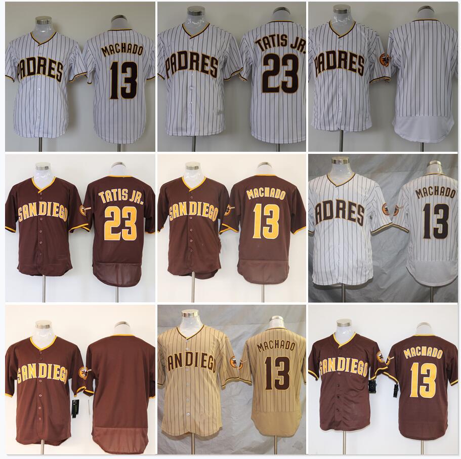 刺绣棒球服圣迭戈教士队球衣球服宽松短袖t袖衬衫13#23比赛训练服
