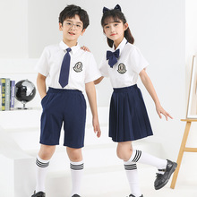 中小学生毕业季校服礼服班服青少年学生白衬衫演出表演服套装