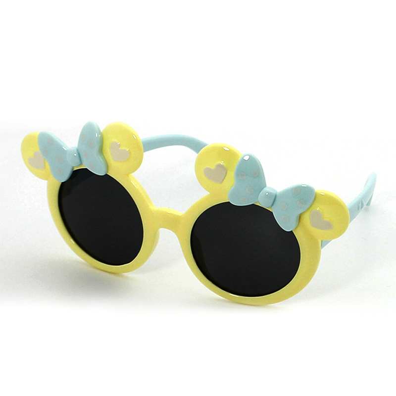 New Male and Female Baby Bow Polarized Sunglasses Children Silicone Cute Cartoon Sunshade Sunglasses Factory Wholesale