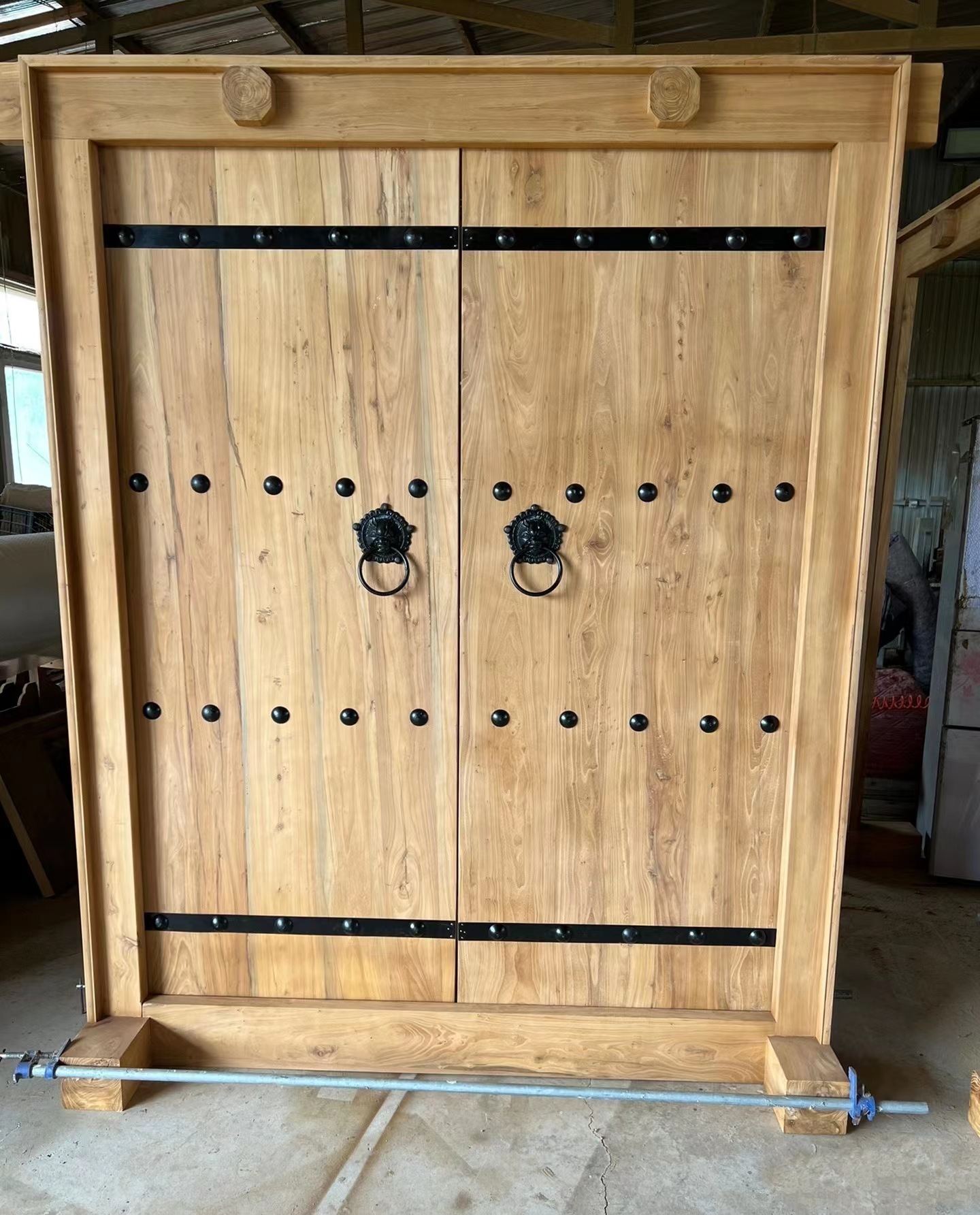 老榆木仿古大门老榆木门板 民宿做旧门 中式室内门 别墅大门