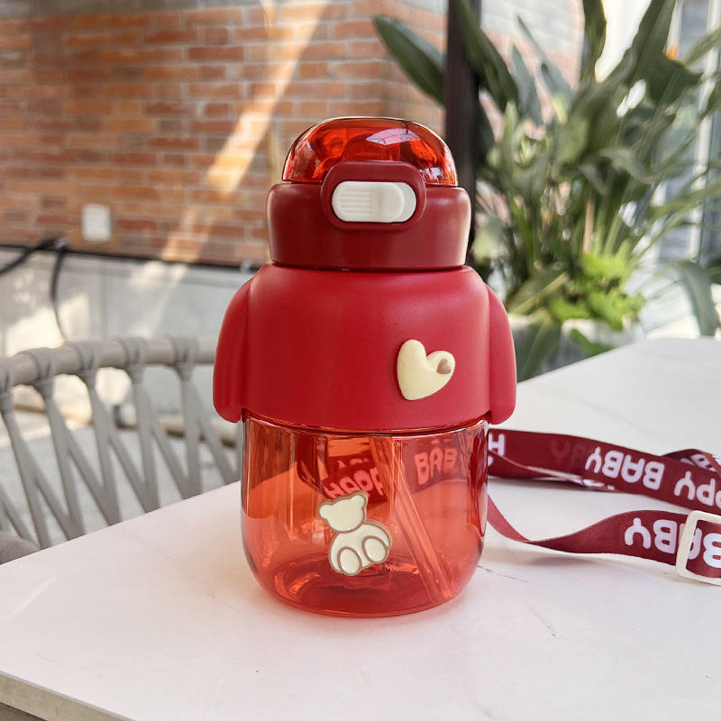 Good-looking Portable Kettle for Male and Female Students Drinking Water Crossbody Portable Children's Straw Cup Portable Space Bottle