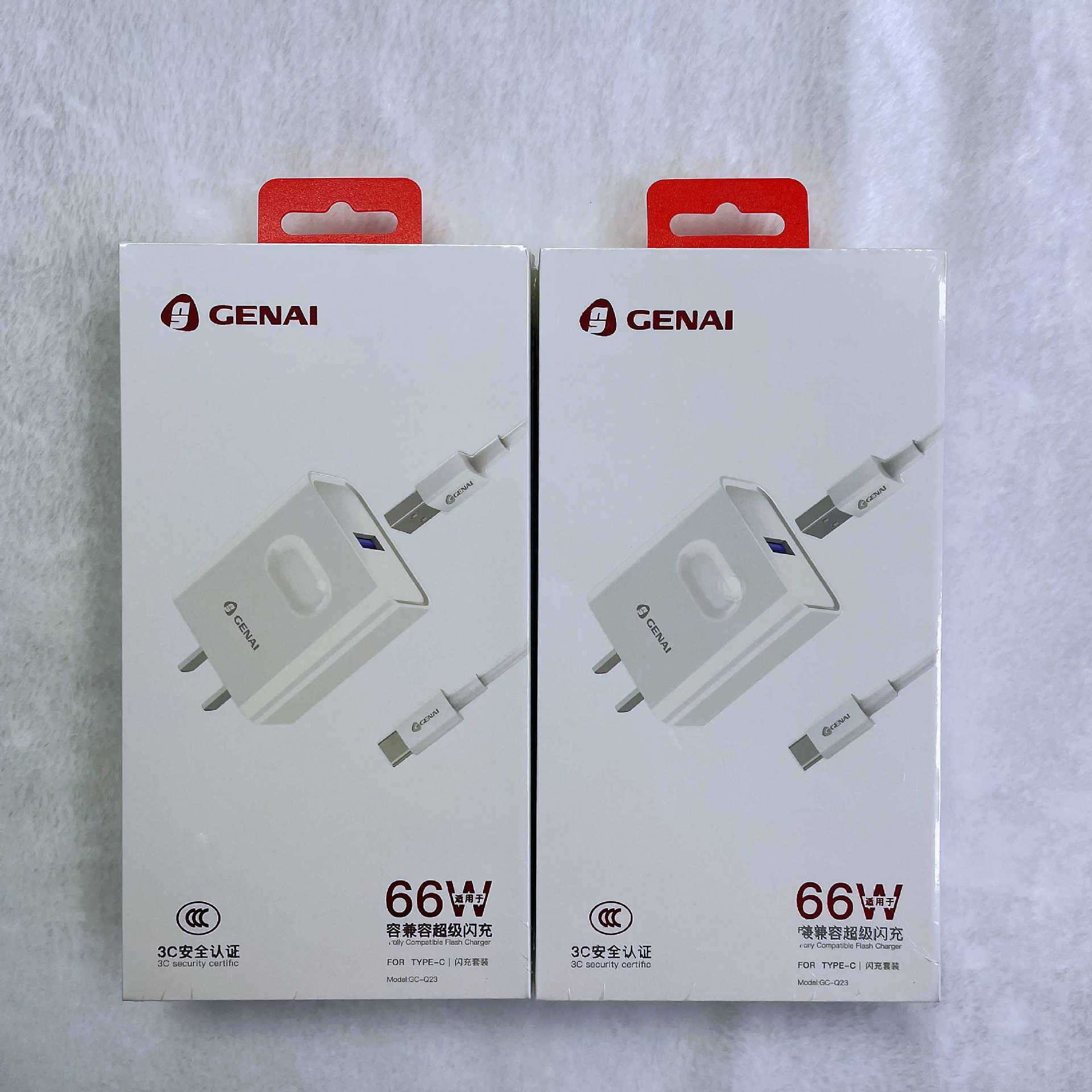 Genai 3c Charger Set for Apple Huawei 66W Super Fast Charge Mobile Phone Accessories Data Cable Charging Plug