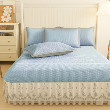 阿牛4年新款凉感冰豆豆床单提花冰丝席1.5/1.8/2.0米床通用 1.