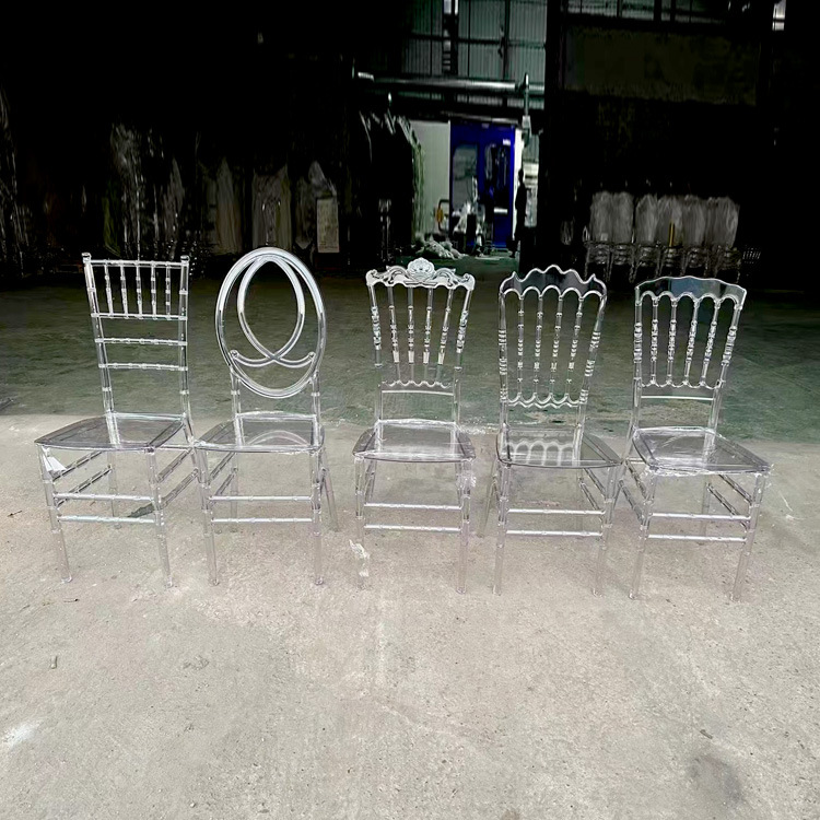 Factory Wholesale Wedding Chair Acrylic Transparent Crystal Chair Resin Bamboo Chair Plastic Integrated Outdoor Wedding Chair