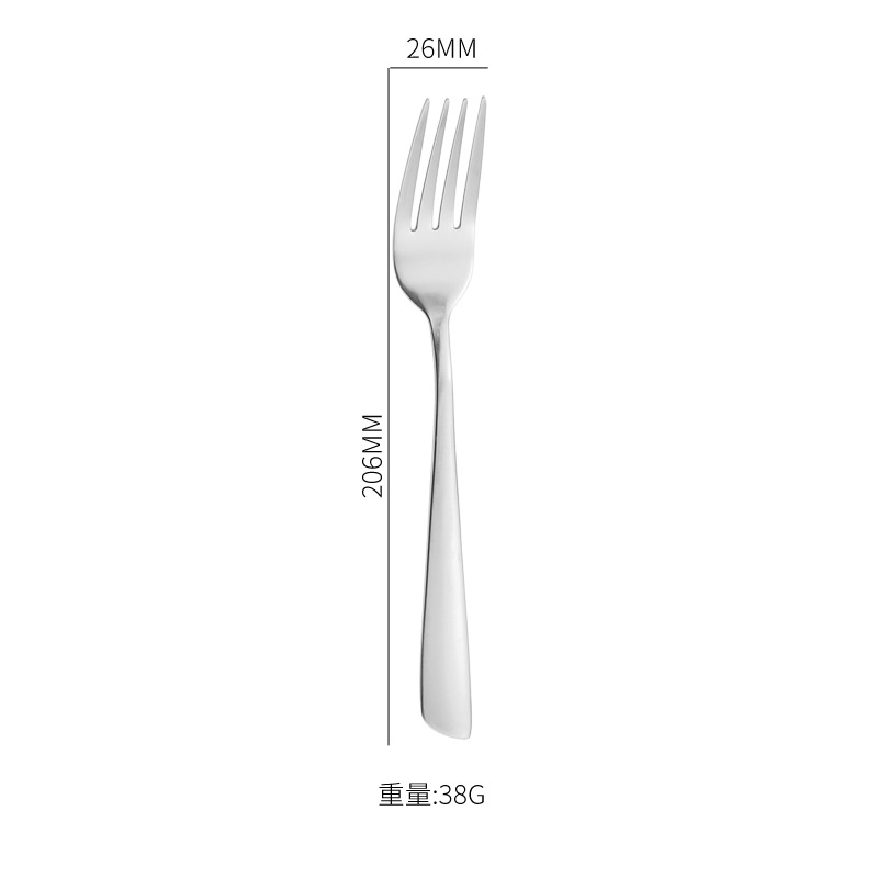 Cross-Border 410 Stainless Steel Knife, Fork and Spoon Oblique Tail Series Titanium-Plated Colorful Tableware Hotel Restaurant Steak Knife, Fork and Spoon