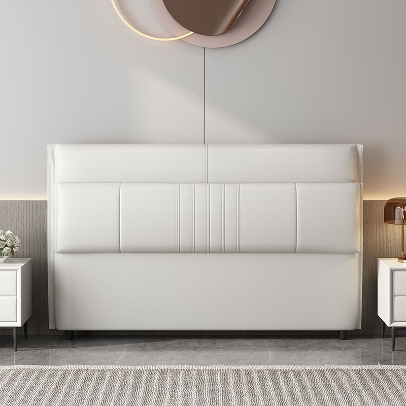 超轻薄实木轻奢床头软包新款靠背网红单买主卧现代风科技布床头