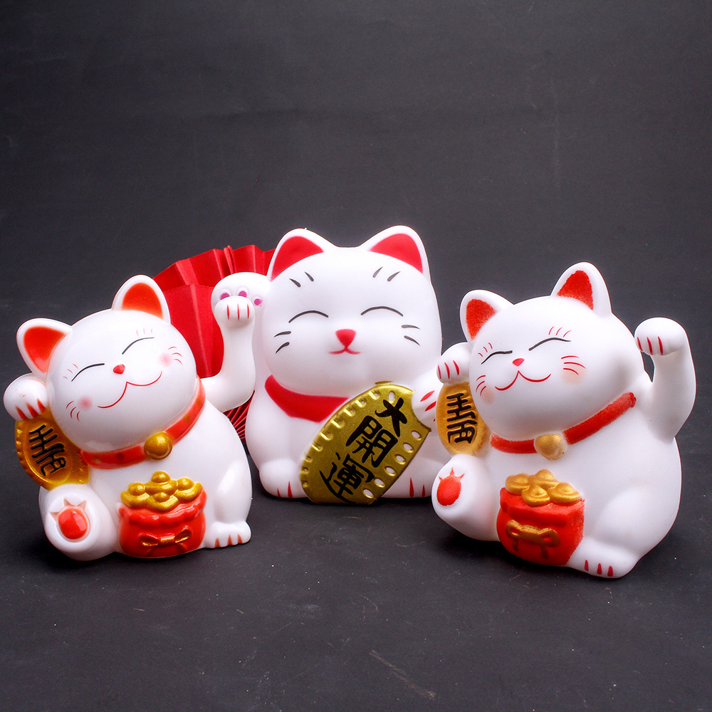 招财猫吉祥物开运存钱罐摆件烘焙蛋糕装饰玩具摆件新年喜庆装扮