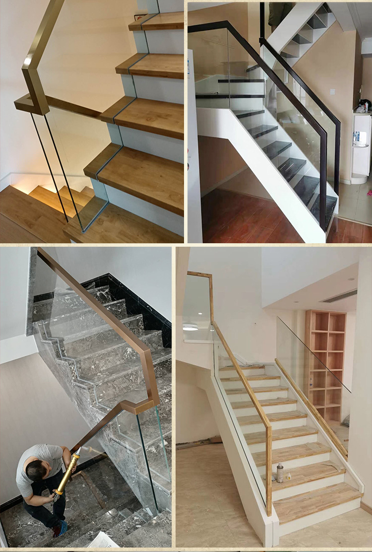 玻璃楼梯护栏 玻璃扶手护栏玻璃隔离防护栏 楼梯玻璃立柱扶手护栏