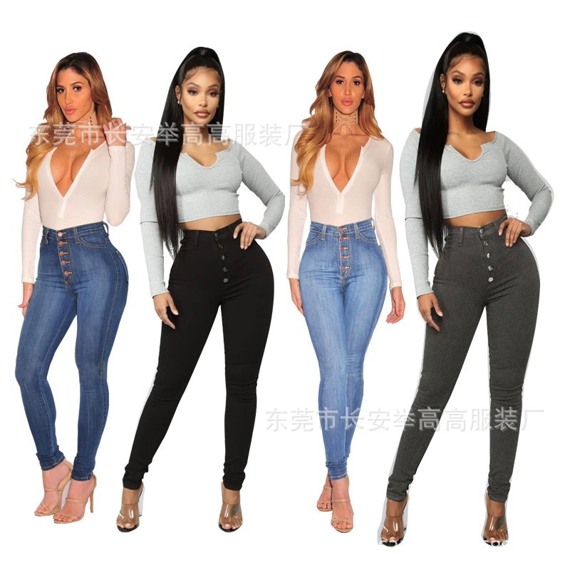 Factory Direct Sales Cross-Border Foreign Trade Hot European and American Ladies Body Shaping Denim Pants Pants Miscellaneous Bag Sexy Non-Mainstream Style