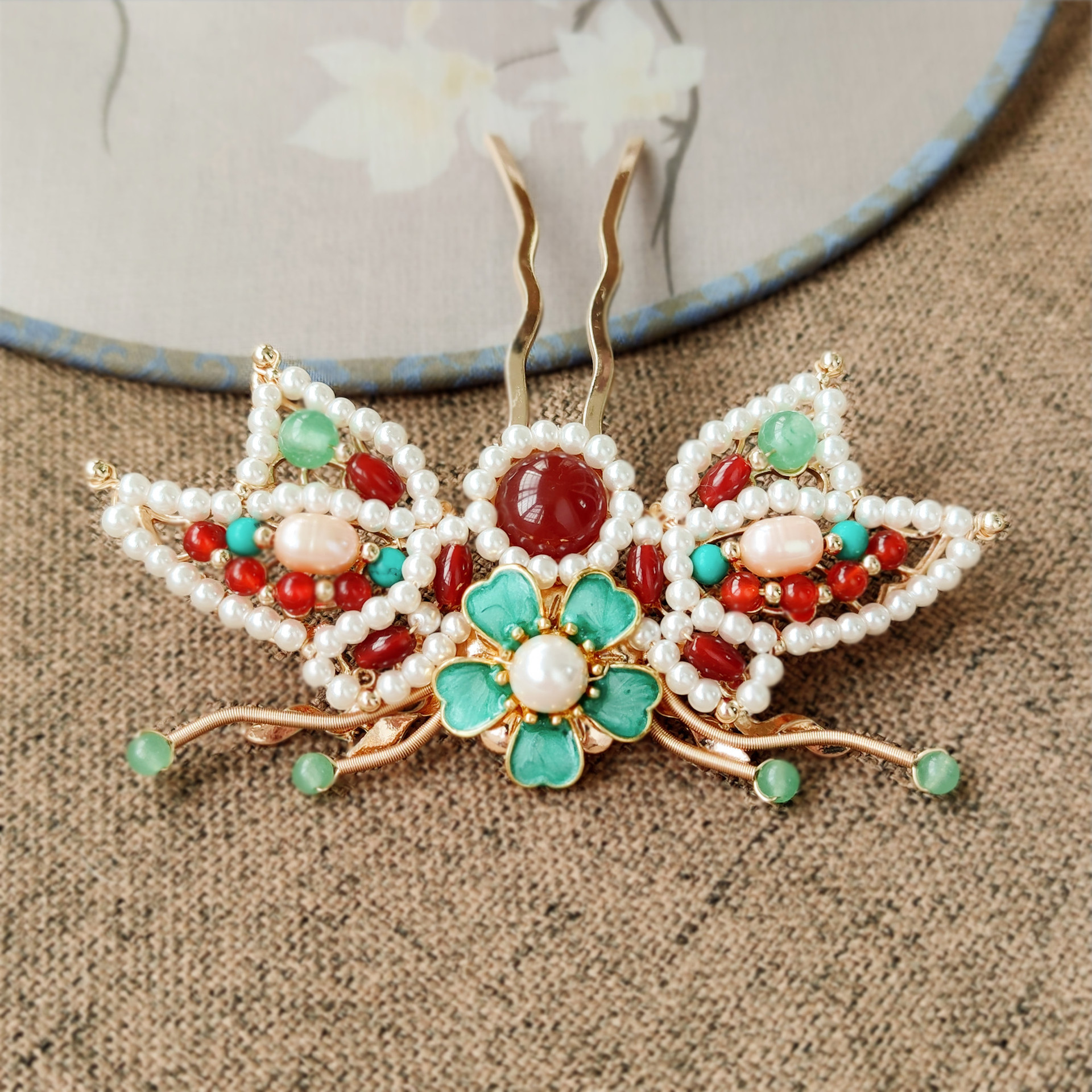 古之韵新品手工制作古装汉服头饰古风发簪发钗明制配饰比翼双飞