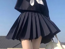 基础款百褶裙纯色jk制服裙扇形半身裙女高腰学生短裙夏