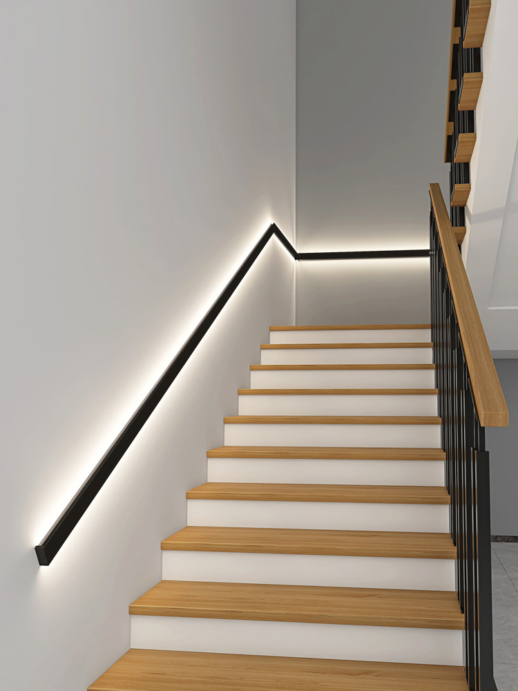 楼梯扶手装饰灯楼梯感应侧面长条店过道欧式扶手氛围灯照明复式