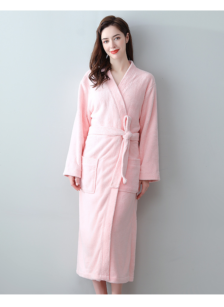 女士和服浴袍珊瑚绒四季吸水酒店同款浴衣日式汗蒸服桑拿服家用