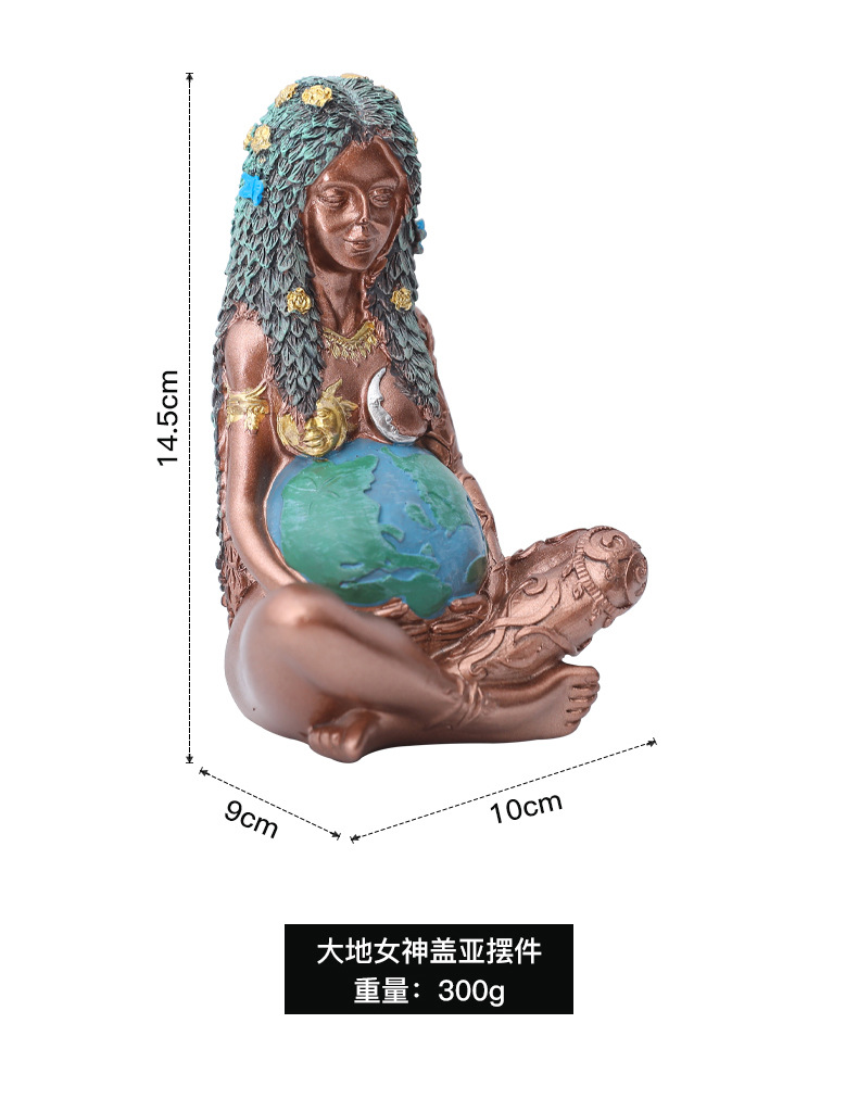 跨境新品地球母亲盖亚女神树脂摆件花园户外装饰大地母亲艺术塑像
