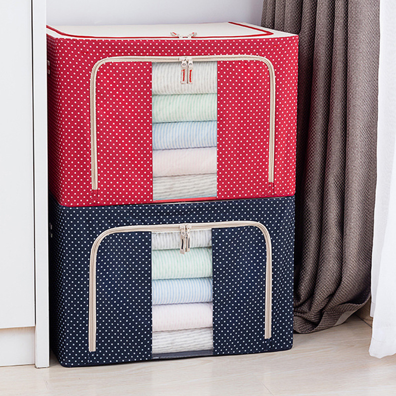 Collect Clothes Items Oxford Cloth Steel Frame Storage Box Folding Storage Organizer Storage Box Large Quilt Buggy Bag