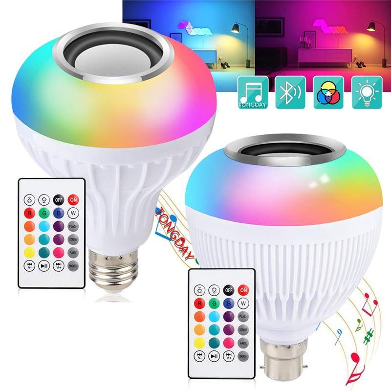 Colorful Bluetooth Music Globe RGB Smart Bluetooth Music Bulb E27 Wireless App Remote Control Music Stage Lights