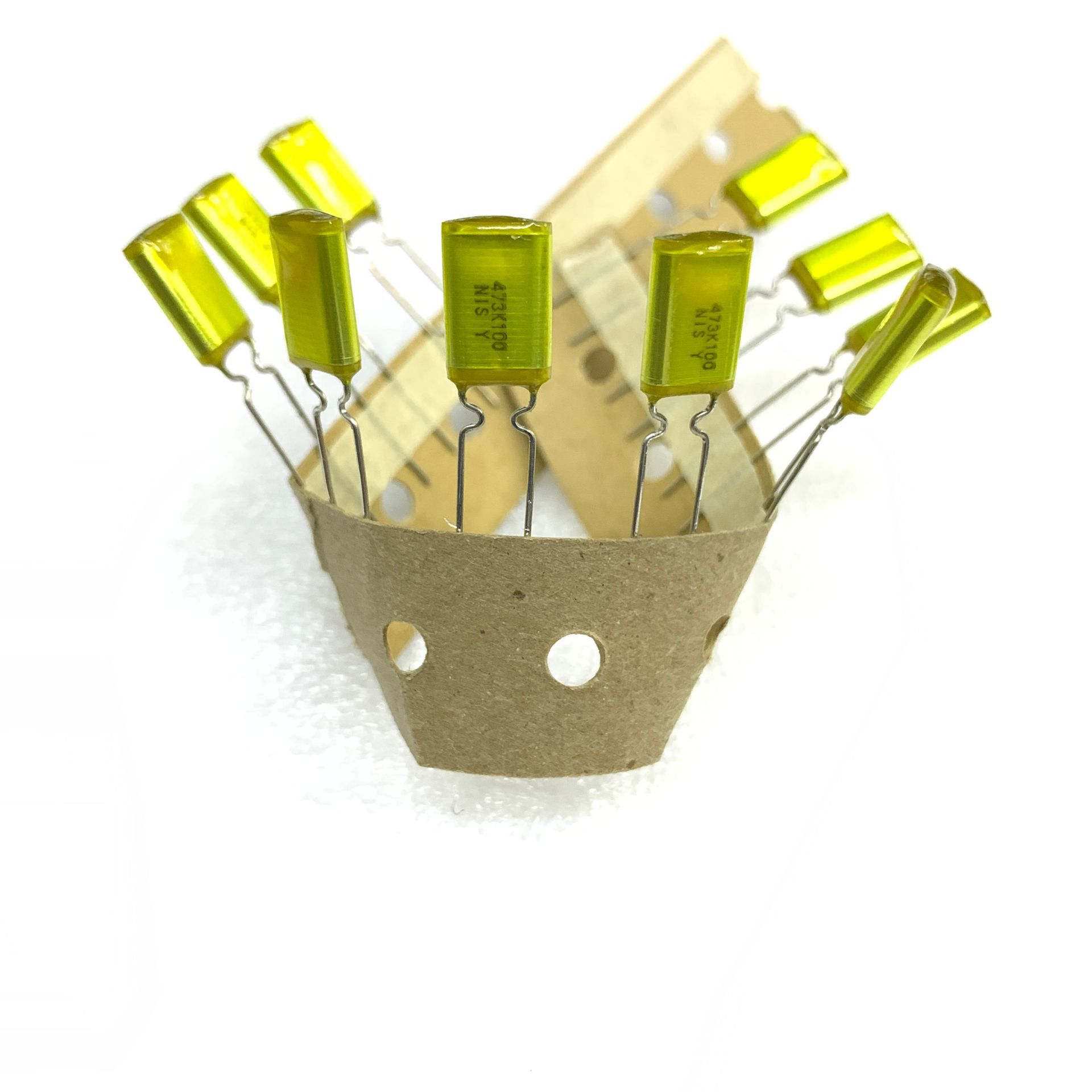 纸介电容473k100v1h473j5mm黄金色进口nis牌子高端音响专用