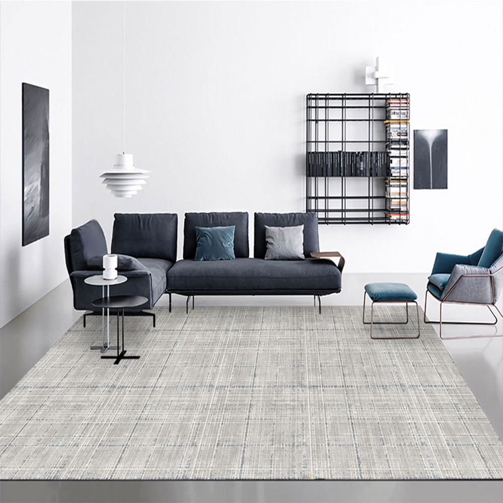 满铺高级灰地毯客厅意式极简长方形茶几毯沙发现代简约卧室地毯垫