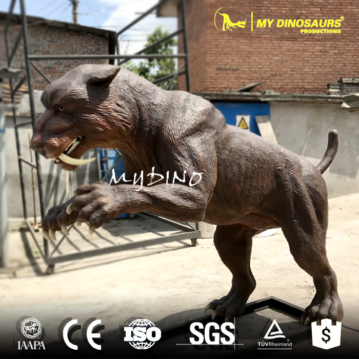 冰河世纪高还原剑齿虎模型 展厅橱窗装饰 动物园摆件发声机模