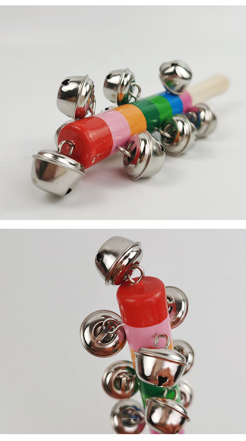 儿童打击乐器奥尔夫棒铃摇铃13棒铃21棒铃 1铃 环保摇铃彩色棒铃