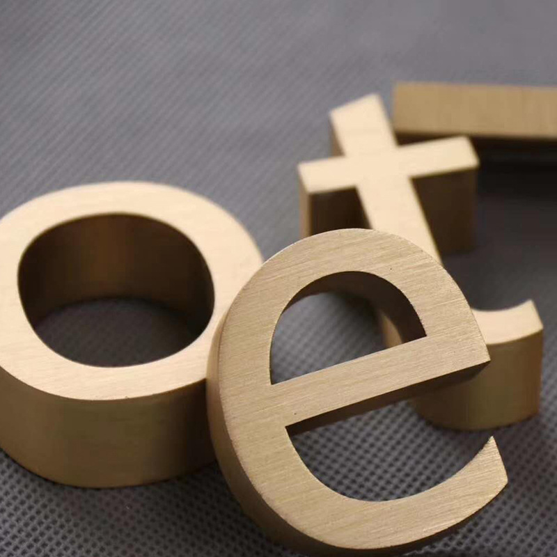 精工不锈钢字拉丝电镀钛金仿古烤漆广告白钢字牌拉丝双面精品制作