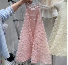 厂家直批 网纱立体甜美小玫瑰花朵蕾丝面料适于女装童装礼服