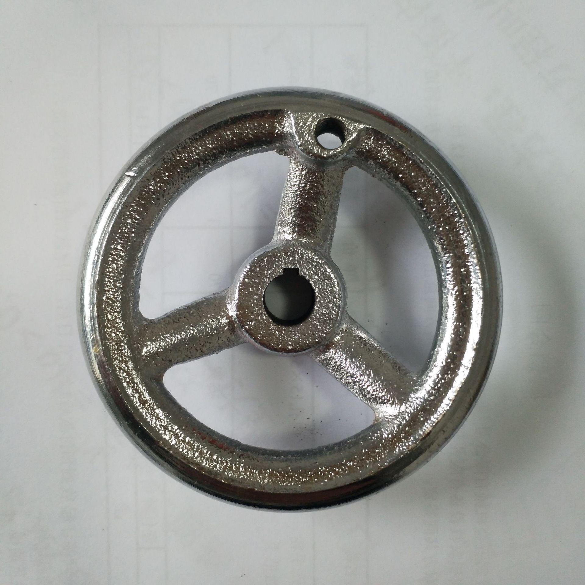 现货机床铸铁手轮 铸铁镀铬圆轮缘手轮 机床机械手轮铸造加gong