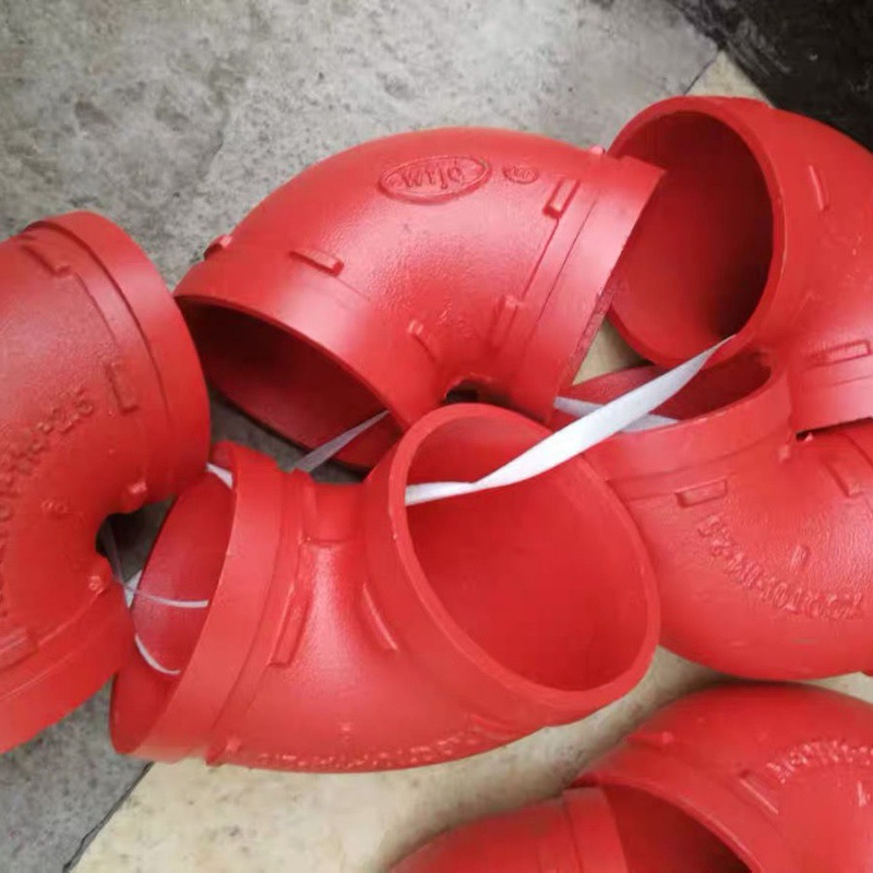 沟槽弯头消防国标卡箍红色刚卡镀锌管90度厂家直销厂家批发代发