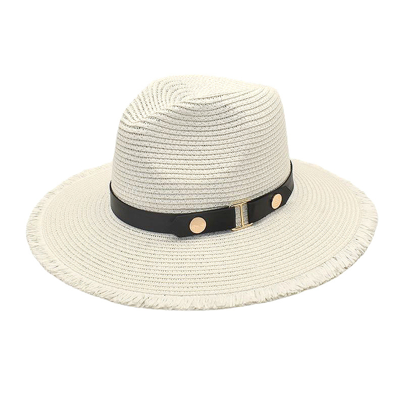 Men's and Women's Spring and Summer New Raw Edge Jazz Hat Neutral Casual Sun-Proof Retro Artistic Style Panama Hat Top Hat