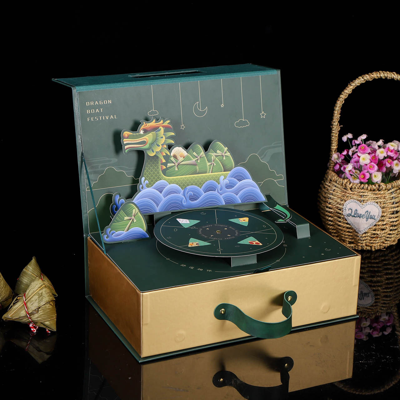 现货粽子端午节手提礼品盒定 做公司单位创意粽子包装礼盒定 制