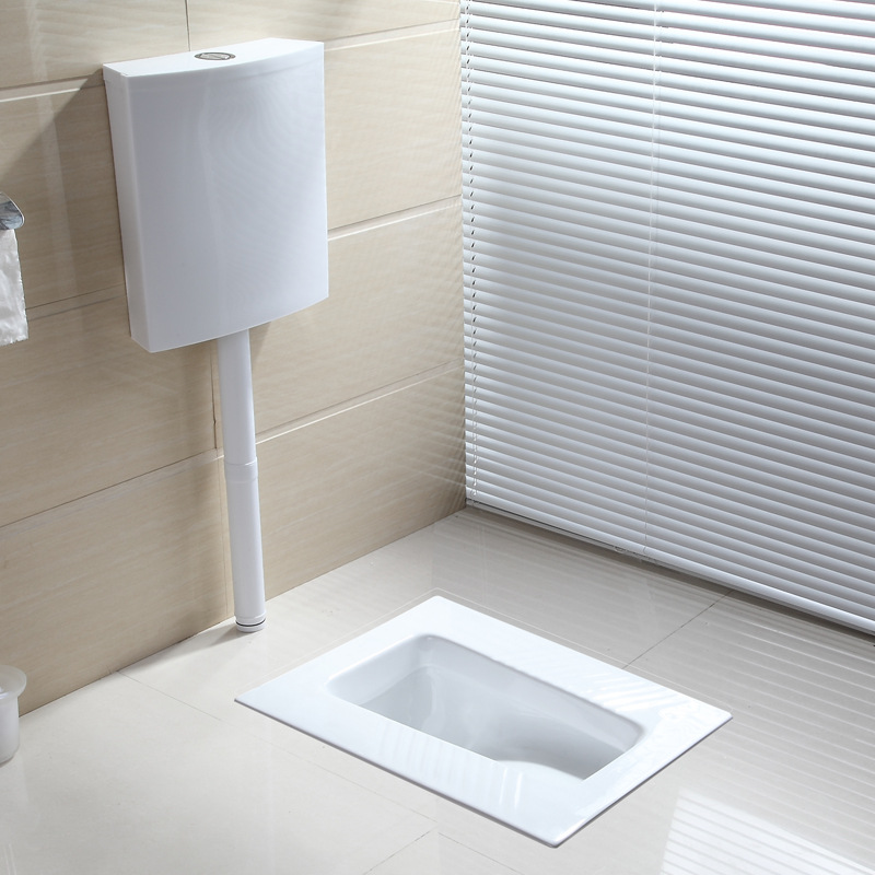 新款家用酒店公厕蹲便器整套水箱陶瓷套装防臭器挂墙式蹲坑蹲厕