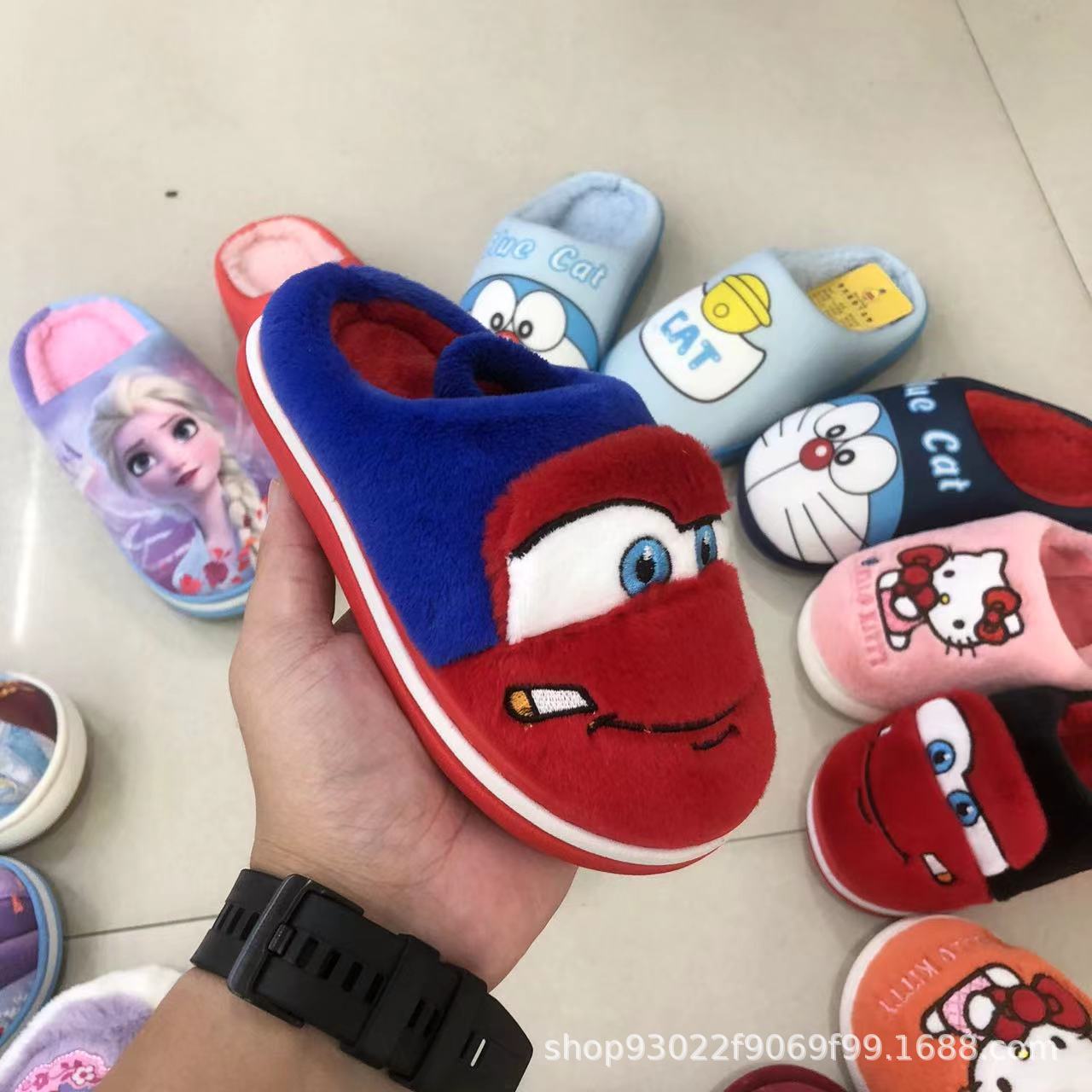 Children's Cotton Slippers Boys and Girls Winter Cartoon Thermal Non-Slip Children's Home Leisure Factory Direct Wholesale