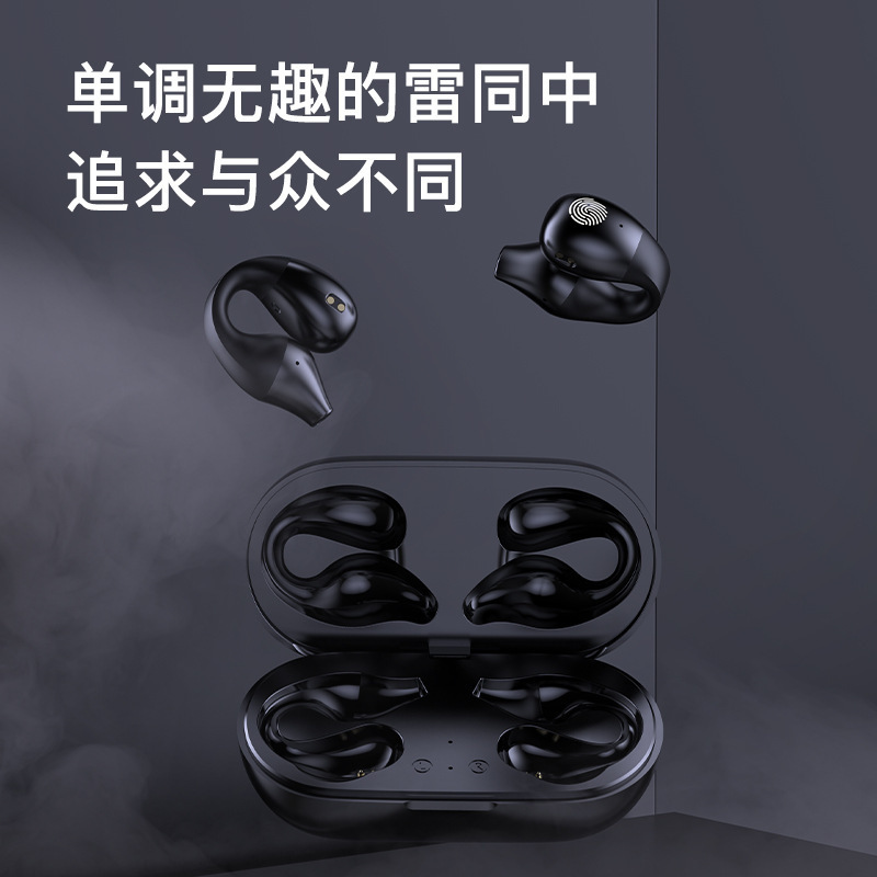 Cross-Border New S03 Wireless Clip-on Bluetooth Headset Mirror Three-Display Touch Noise Reduction Large Power Music Headset