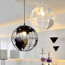 北欧创意led餐厅铁艺吊灯艺术地球仪网咖啡厅吧台入户飘窗吊灯具