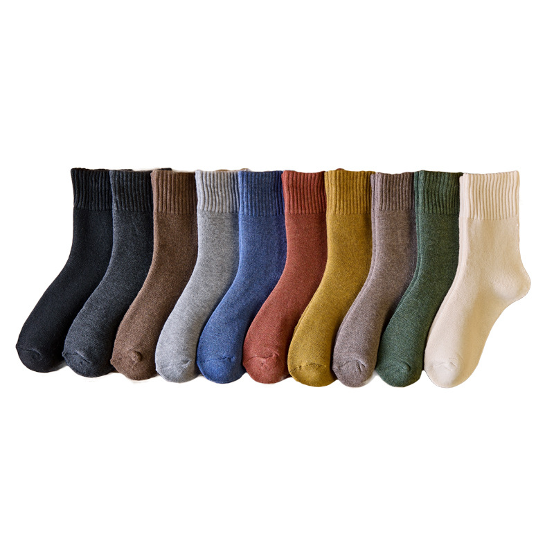 Women's Socks Winter Fleece Lined Padded Warm Keeping Terry Sock Women's Mid-Calf Maternity Socks Winter Floor Terry-Loop Hosiery Wholesale