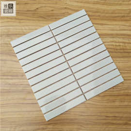 白色长条瓷砖卫生间厨房奶茶店背景墙22*145细条形哑光陶瓷马赛克