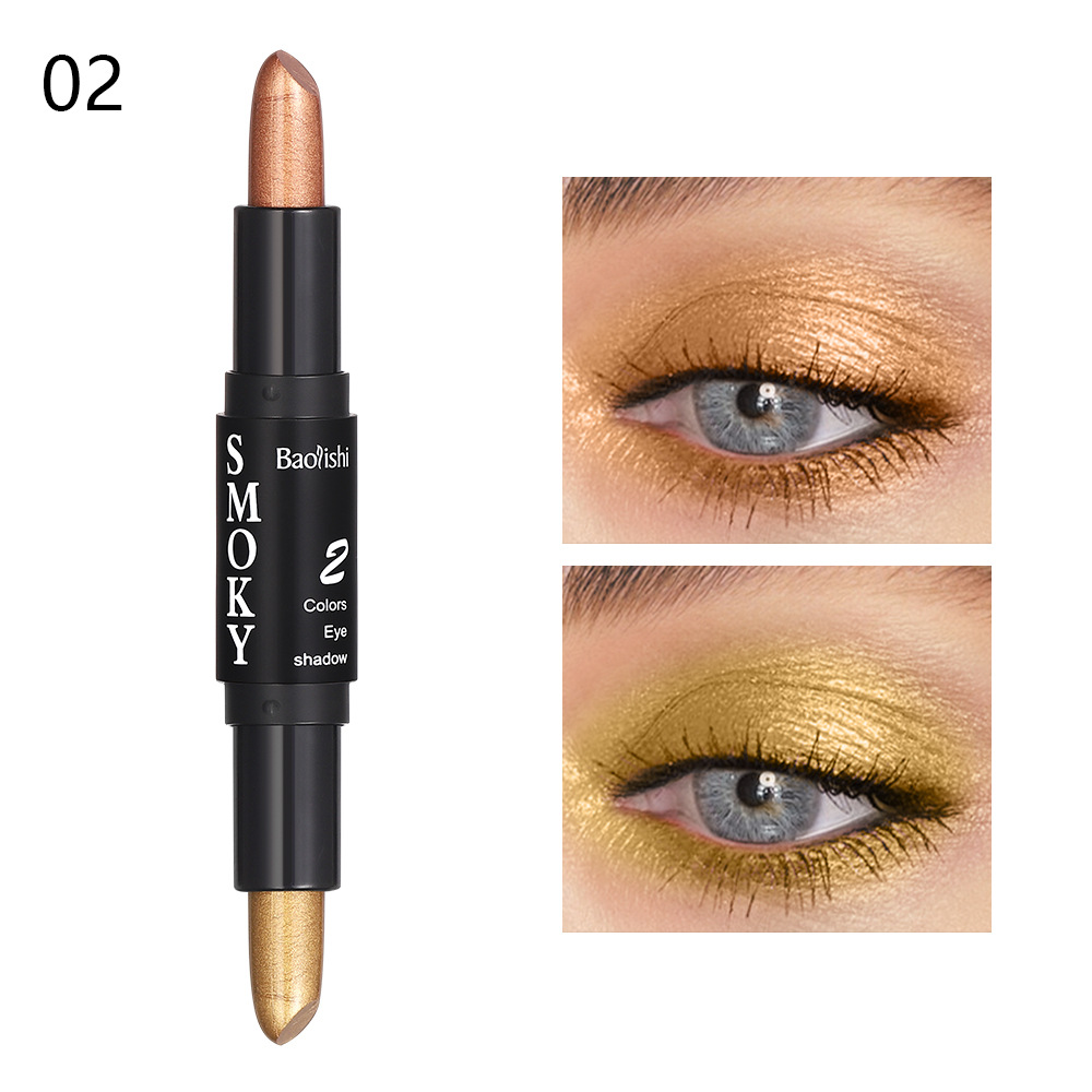 Cross-Border Spot Goods Baolishi Double-Headed Highlighter Repair Shadow Nose Shadow Stick Concealer High Shimmer Eyeshadow Beauty Makeup