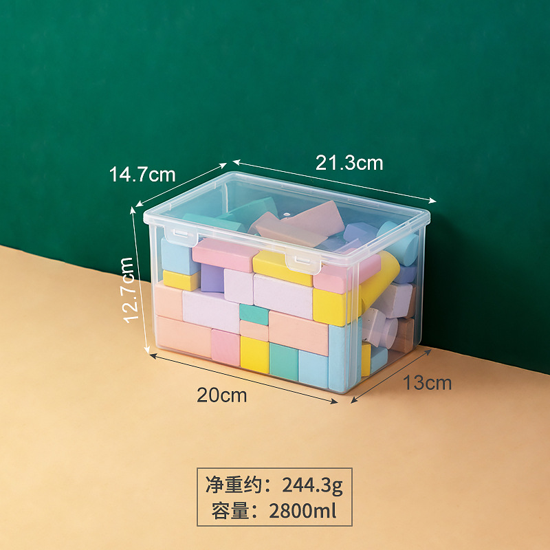 Children's Toy Storage Box Small Particle Building Blocks with Lid Lego Storage Box Plastic Transparent Sundries Storage Box Wholesale