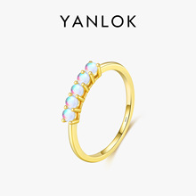 YANLOK s925纯银轻奢简约百搭小众设计高级感月光石食指戒指女生