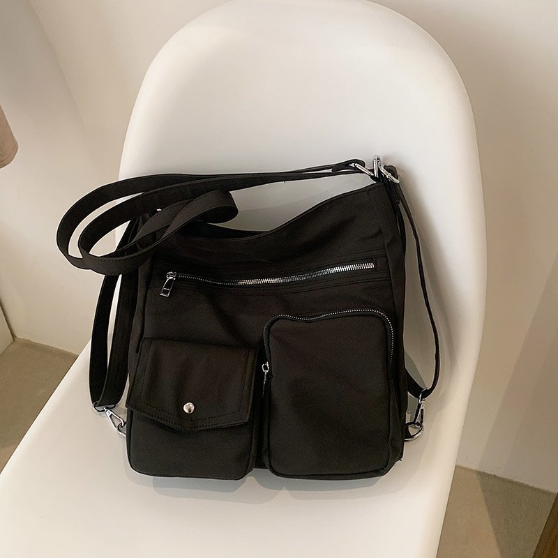 Solid Color Women Bag 2022 New Street Fashion Nylon Shoulder Large Capacity Bag Crossbody Multi-Pocket Wholesale Delivery