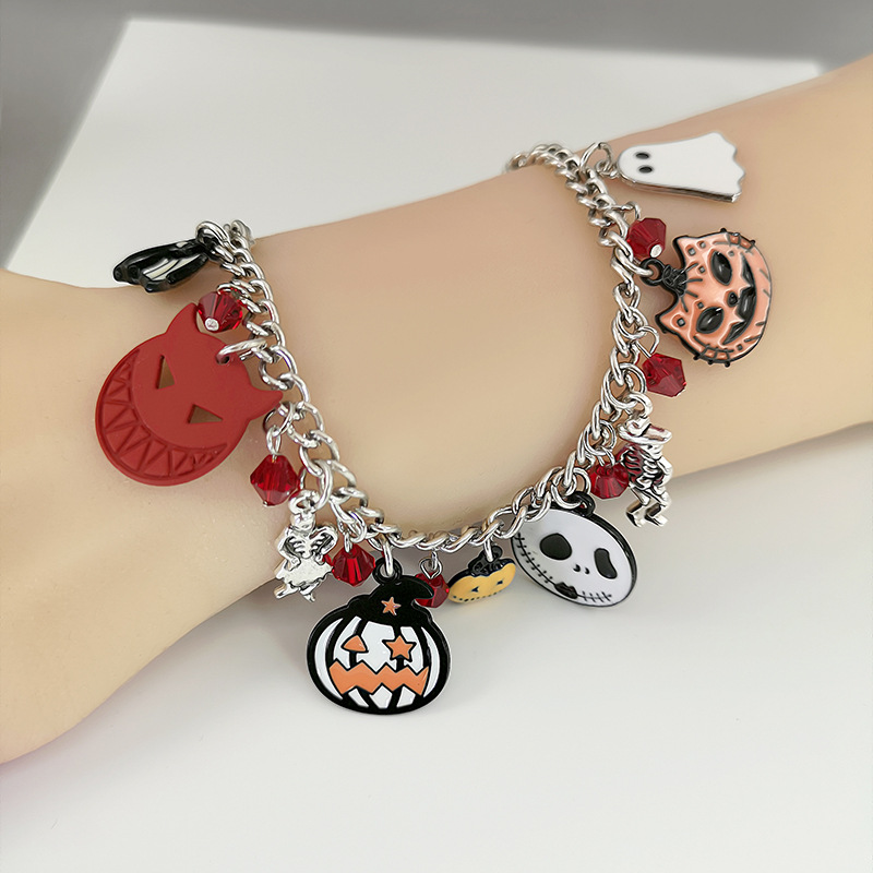 Halloween New Pumpkin Skull Bracelet Female Personality Creative Exaggerating Bracelet Dark Style Niche Accessories Wholesale