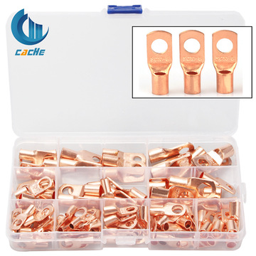 美规铜鼻子端子170pcs盒装接线片铜端子接线端头sc窥口端子套装