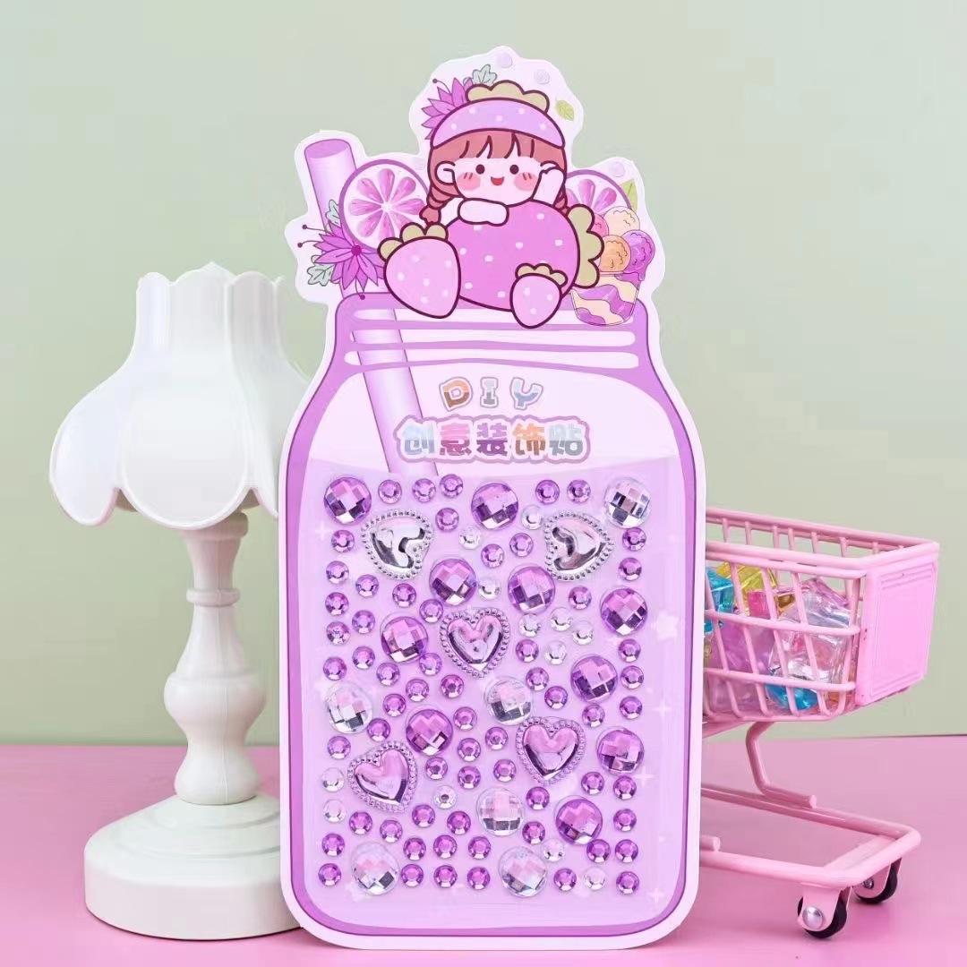 Children's Creative Decoration Acrylic Sticker Crystal Gem Diamond Stickers Princess Handmade Finish Diamond Stickers