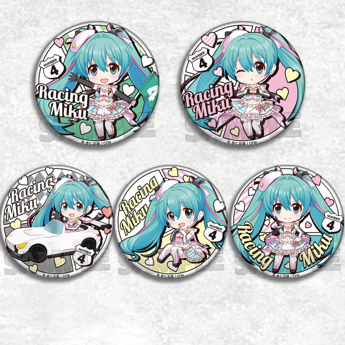 racing miku 赛车初音未来动漫徽章q版胸章二次元cos周边吧唧挂件