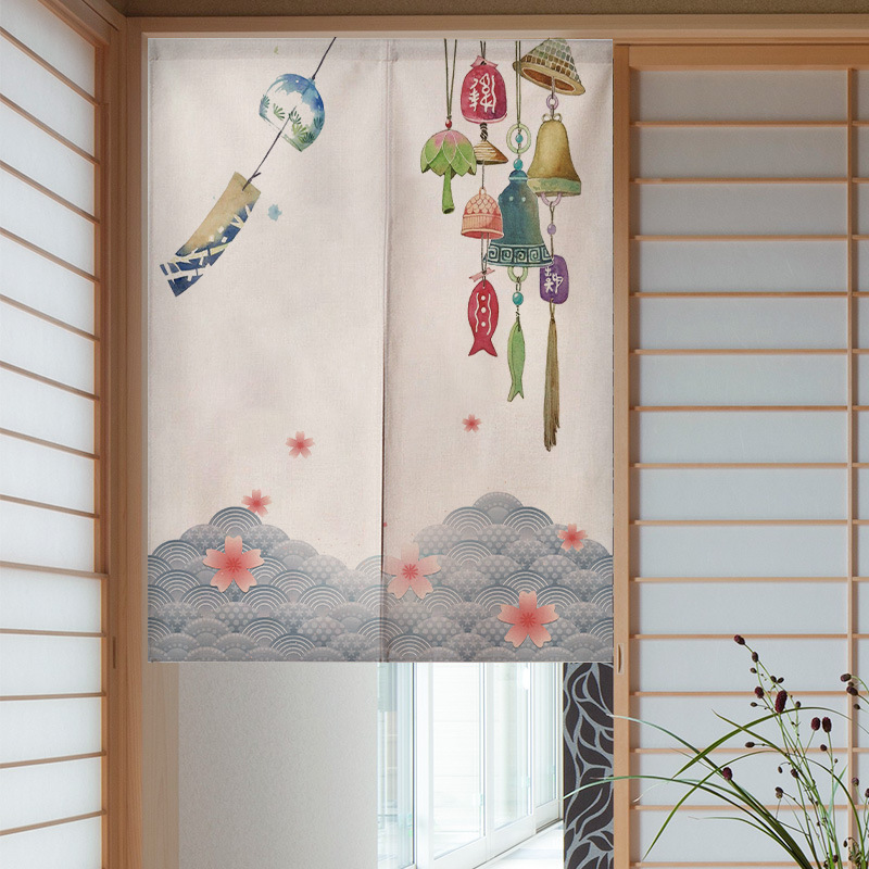 卧室半帘鞋架遮挡布日式门帘半帘隔断帘布艺卧室布帘厨房防油烟