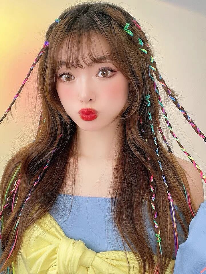 云南七彩编发彩绳接发绳 藏辫民族风舞台造型脏辫头绳编发辫现货