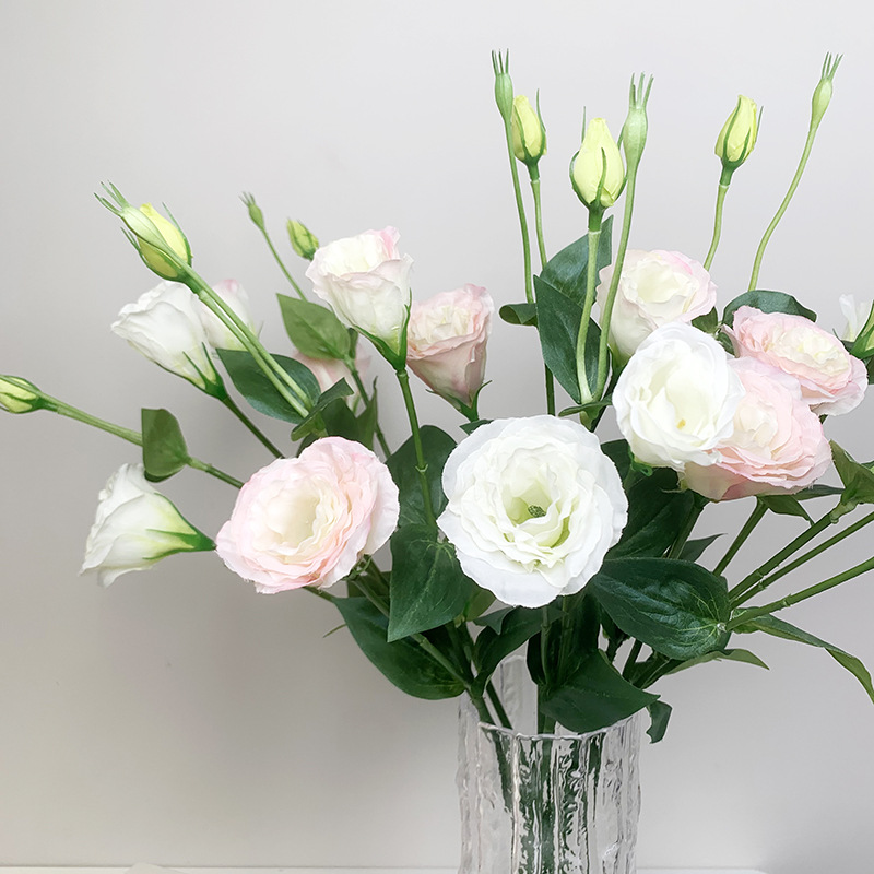 仿真4头洋桔梗仿真花 家居客厅装饰摆件婚庆假花道具外贸绢花