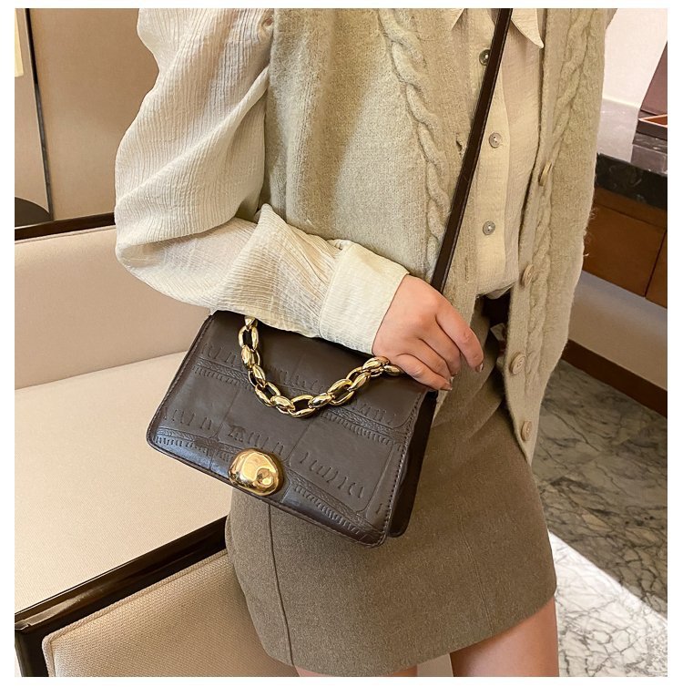 Women's Bag 2020 Autumn and Winter New Popular Net Red Small Square Bag Simple Fashionable Stylish Ins Shoulder Crossbody Chain Bag