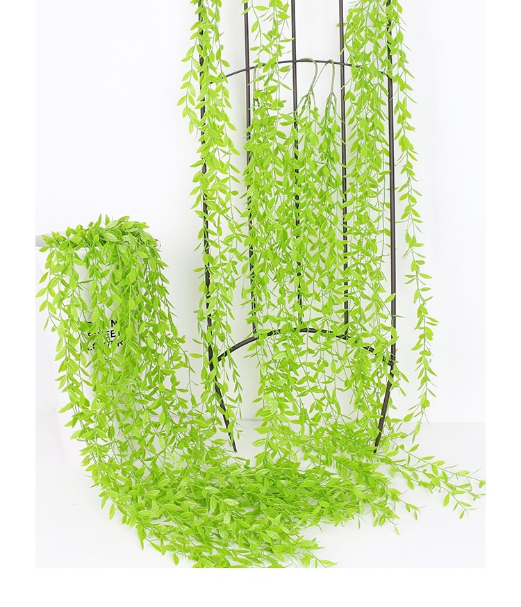 厂批仿真绿植壁挂柳叶垂柳5叉过江龙吊顶藤条家居装饰植物墙布景